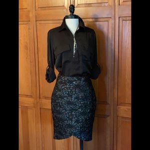 Costume National Women’s Metallic Jacquard Skirt